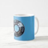 Aqua Blue Black Schallplattenmusik Kaffeetasse (VorderseiteRechts)