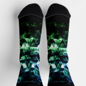 Aqua blue Black Triangle Geometric Smoky Abstract Socken (Oben)