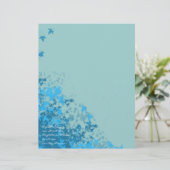 Aqua Blue Blätter Letterhead (Stehend Vorderseite)