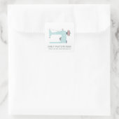 AQUA BLUE BLUSH SEWING MACHINE DANK EINKAUFSMASCHI QUADRATISCHER AUFKLEBER (Tasche)