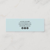 Aqua Blue Boho Crystal Healing Arts Mini Visitenkarte (Rückseite)