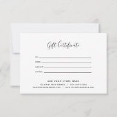 Aqua Blue Bokeh Lights Silver Gift Certificate (Rückseite)
