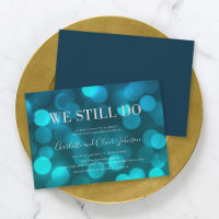 Aqua Blue Bokeh Lights Silver Wedding Jubiläum