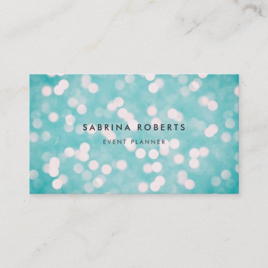 Aqua Blue Bokeh Visitenkarte (Vorderseite)