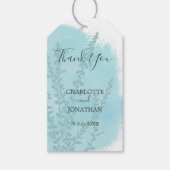 Aqua Blue Botanical Watercolor Wash Wedding Geschenkanhänger (Vorderseite)