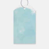 Aqua Blue Botanical Watercolor Wash Wedding Geschenkanhänger (Rückseite)