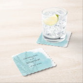 Aqua Blue Botanical Watercolor Wash Wedding Untersetzer (Vor Ort)