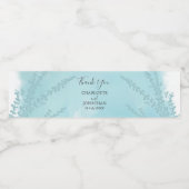 Aqua Blue Botanical Watercolor Wash Wedding Wasserflaschenetikett (Einzelnes Label)