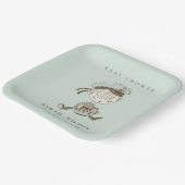 Aqua Blue Boys Little Sailor Nautical Baby Dusche Pappteller (Gewinkelt)