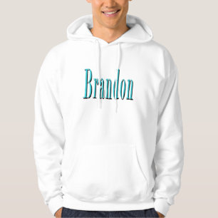 Aqua Blue Brandon Name, Hoodie