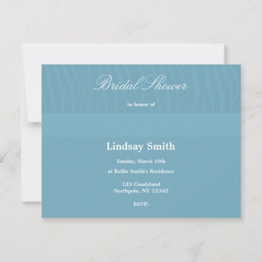 Aqua Blue Bridal Dusche Einladung (Vorderseite)