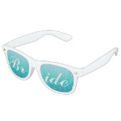 Aqua Blue Bride in Script Wedding Sonnenbrille (Schrägansicht)