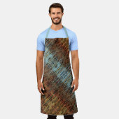 Aqua Blue Brown and Orange Animal Print Schürze (Getragen)