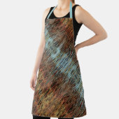 Aqua Blue Brown and Orange Animal Print Schürze (InSitu)