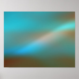 Aqua Blue & Brown Glow #1 Abstrakt Art Poster