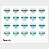 Aqua Blue, Brown, White Damask Wedding Sticker (Blatt)