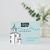 Aqua Blue Bunting Wir gehen zur Kapelle UAWG RSVP Karte (Stehend Vorderseite)