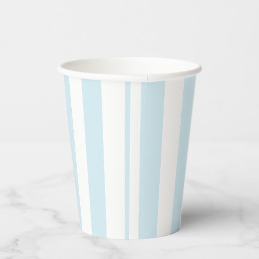 Aqua Blue Cabana Stripes Birthday Pappbecher (Rechts)
