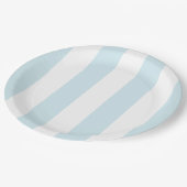 Aqua Blue Cabana Stripes Birthday Pappteller (Schrägansicht)