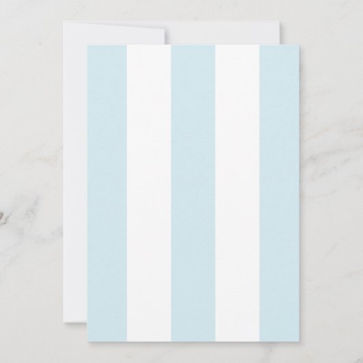 Aqua Blue Cabana Stripes Palm Beach Club Einladung (Rückseite)