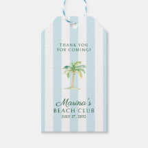 Aqua Blue Cabana Stripes Palm Beach Club Vielen Da