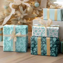 Aqua Blue Christmas Coastal Glitzer Seepferde