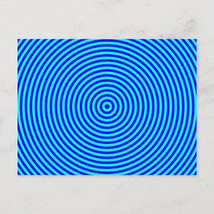 Aqua Blue Concentric Circles Postkarte