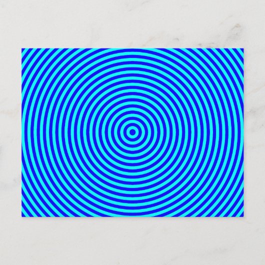 Aqua Blue Concentric Circles Postkarte (Vorderseite)