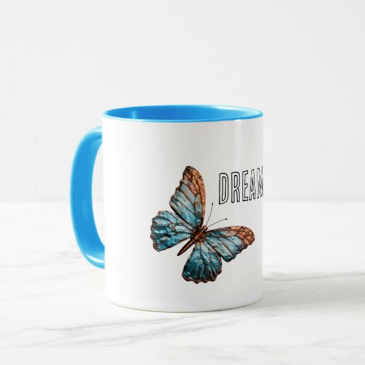Aqua Blue Copper Butterfly Tasse (Vorderseite Links)