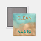 Aqua Blue Copper Foil Clean Dirty Geschirrspüler Magnet (Vorderseite/Rückseite)