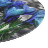 Aqua Blue Crocus Blooms Schneidebrett (Ecke)