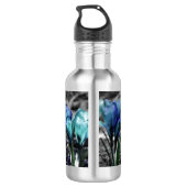 Aqua Blue Crocus Blooms Trinkflasche (Rückseite)
