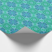 Aqua Blue Cross Star Musterverpackungspapier Geschenkpapier (Ecke)