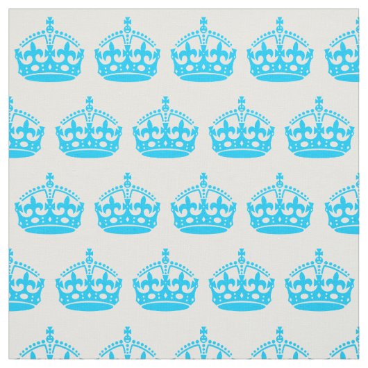 Aqua Blue Crown Stoff (Muster)