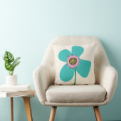 Aqua Blue Daisy Pop Niedlich Summer Blume Muster Kissen (Stuhl )