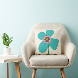 Aqua Blue Daisy Pop Niedlich Summer Blume Muster Kissen