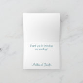 Aqua Blue Damask Custom Danke Card (Innenseite)