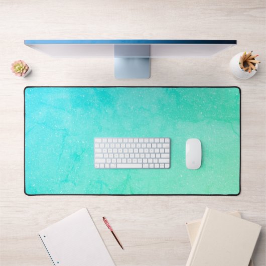 Aqua Blue Desk Mat - Großer benutzerdefinierter Ma Schreibtischunterlage (Büro 1)