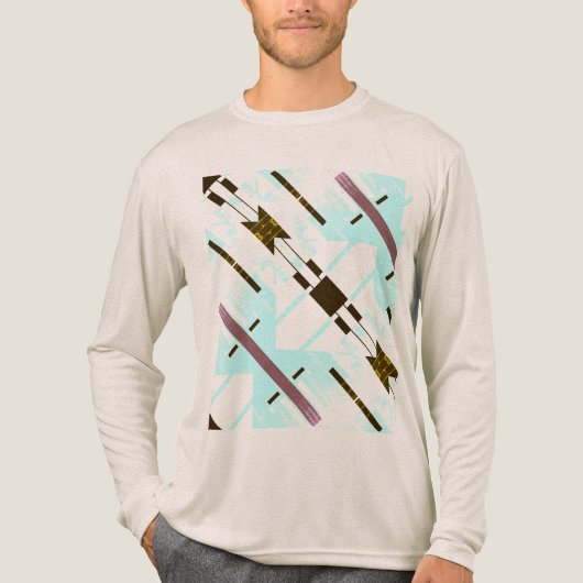Aqua Blue Diagonal Arrow Südwest inspiriert Tri-Blend Shirt (Vorderseite)
