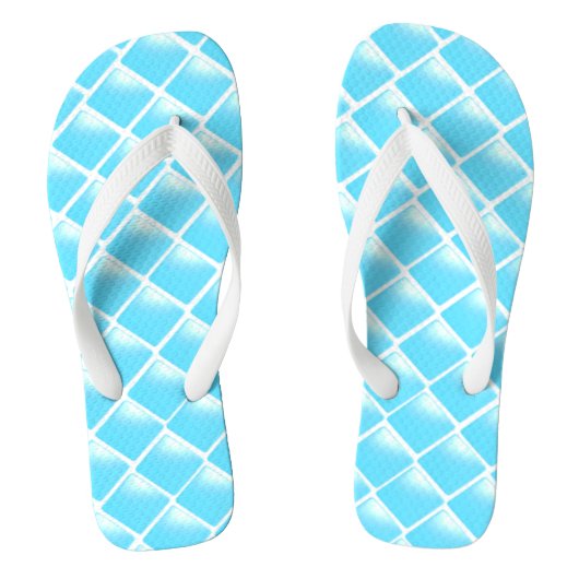 Aqua Blue Diamond Design Badesandalen (Fußbett)
