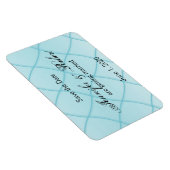 Aqua Blue Diamond Muster Wedding Save the Date Magnet (Rechte Seite)