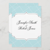 Aqua Blue Diamond Scallop Hochzeit Einladung (Vorne/Hinten)