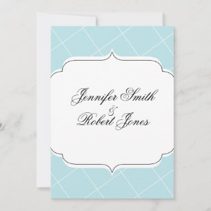 Aqua Blue Diamond Scallop Hochzeit Einladung