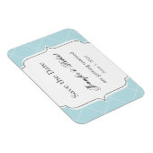Aqua Blue Diamond Scallop Hochzeit speichern Sie d Magnet (Rechte Seite)