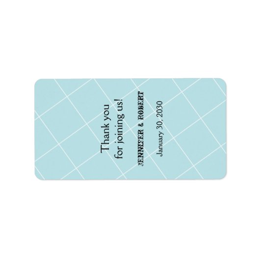 Aqua Blue Diamond Wedding Lip Balm Label Adressaufkleber (Vorne)