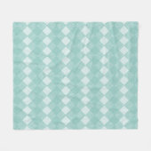 Aqua Blue Diamonds Circuit Raute Pattern Fleecedecke (Vorderseite (Horizontal))