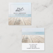 Aqua Blue Dive Instructor Mermaid Dolphin Quadratische Visitenkarte (Vorne/Hinten)