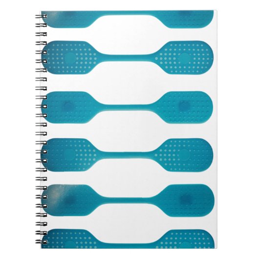 Aqua Blue Dot Grid Abstract Spiral Photo Notebook Notizblock (Vorderseite)
