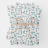 Aqua Blue Dot im modernen Stil des Mittelalters Geschenkpapier Set (Beispiel)