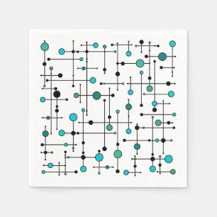 Aqua Blue Dot im modernen Stil des Mittelalters Serviette
